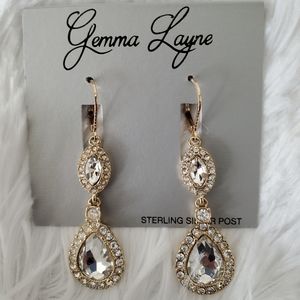 GEMMA LAYNE Pave Elegant Drop Sensitive Earrings